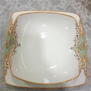 بشقاب چینی لورین گود سایز 21  مدل گلشید فیروزه ای