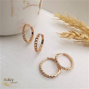 گوشواره ژوپینگ اصل طرح طلا آبکاری 18 عیار صنعتی مدل کارتیر حلقه ای نازک