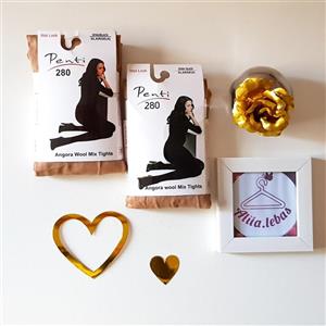 جوراب شلواری  زنانه و دخترانه پنتی کرم رنگ پا تراکم 280  ضخیم  مناسب 36 تا 50