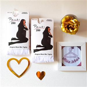 جوراب  شلواری زنانه و دخترانه رنگ سفید پنتی تراکم 280 ضخیم مناسب 36 تا 44