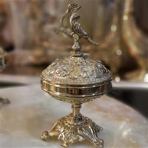 قندان برنز بزرگ نگین دار