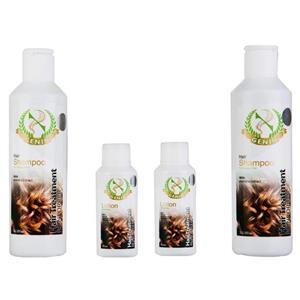 شامپو مو چرب ایکس ژنین مدل xjcm به همراه لوسیون ایکس ژنین بسته 4 عددی