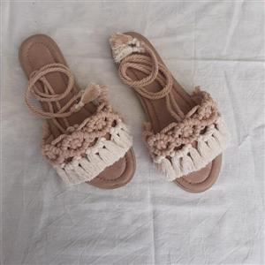 صندل زنانه مکرومه بافی