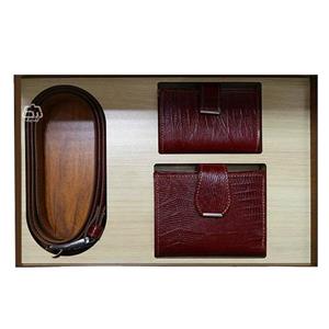 ست چرم طبیعی زنانه کیف پول و کمربند کد 1921