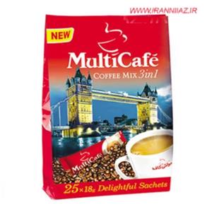 کافی میکس 25 عددی 3 در 1 مولتی کافه Multi Cafe Coffe Mix 450 Gr Pack of 