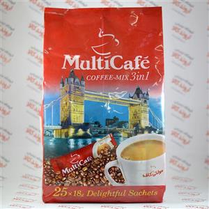 کافی میکس 25 عددی 3 در 1 مولتی کافه Multi Cafe Coffe Mix 450 Gr Pack 