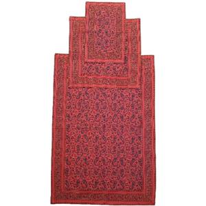 سجاده و جانماز ترمه ابریشم حاشیه دوزی کد TRSAJJA60 نفیس رنگ قرمز آستر زرشکی