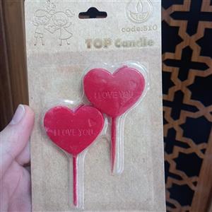 ولنتاین شمع دوتایی طرح قلب آی لاو  یو
