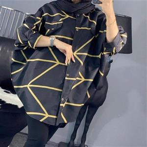 مانتو پانچ طرح دار داکرون نخ پنبه درجه یک()