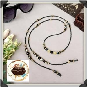 بند عینک لاکچری مشکی و طلایی