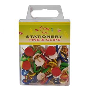 پونز  ژین وی مدل رنگی-بسته 100 عددی Xin Wei Colored Push Pin -100Pcs