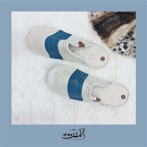 دمپایی مردانه نمدی طبی رنگ سبزآبی انگشت دونه  سایز 40 تا 44