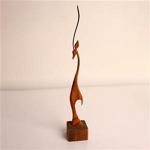 مجسمه دکوری غزال چوبی  کوچک تک پا
