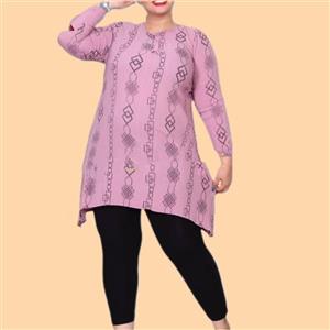 تونیک زنانه کراش چاپی گوشواره دار فری سایز مناسب تا سایز 50 رنگبندی متنوع