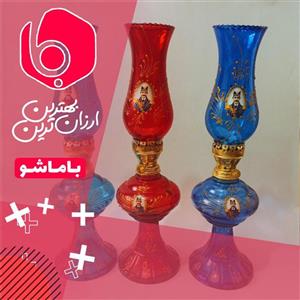 چراغ نفتی شیشه رنگی طرح شاه عباسی سایز بزرگ