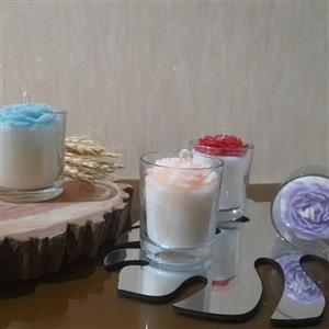 شمع شات شیشه ای گل آلاله