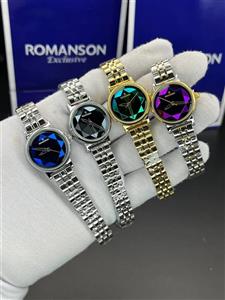 ساعت مچی زنانه و دخترانه رومانسون بند چرم مشکی موتور ژاپن لاکچری و شیک romanson