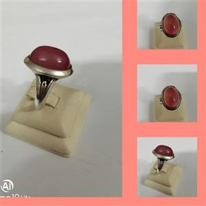 انگشتر نقره نگین لعل 