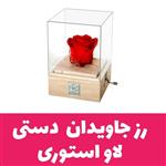 گل رز جاودان موزیکال ملودی لاو استوری مدل هندلی دارای جعبه وساک دستی 