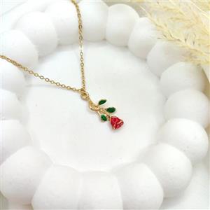 گردنبند گل رز استیل