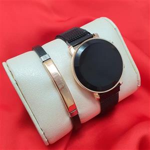 ساعت مچی مردانه و زنانه ال ای دی(دایره ای صفحه) led