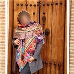 روسری با طراحی  خاص و تک با نقش چل تکه ی فرش و گلیم ایرانی،تولید انحصاری گالری ماهور