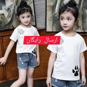 تیشرت و شورت دخترانه جین طرح خرس 