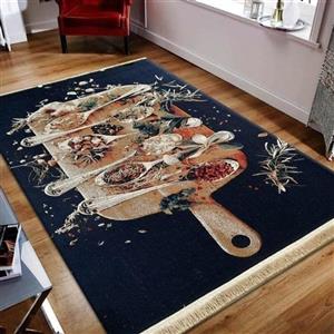 گلیم اشپزخانه رنگ تیره سایز1/5در 2/25تراکم 700