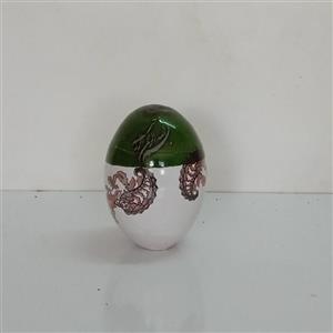 تخم مرغ رنگی سرامیکی لعابی طرح سنتی و نوشته بسم الله