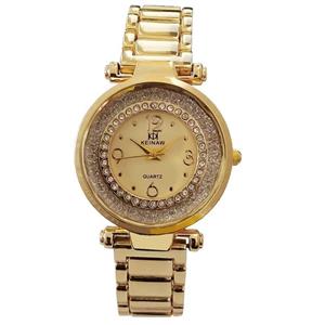 ساعت بندفلزی زنانه دور شنی فانتزی طلایی ساعت لاکچری کادو خاص 