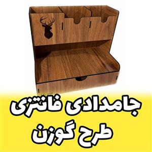 جامدادی رومیزی طرح گوزن شاخدار از سری جامدادی فانتزی ساخته شده از چوب 3 میل
