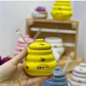 عسل خوری سرامیکی رنگی طرحدار