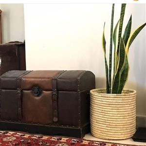 گلدون استوانه ای حصیری