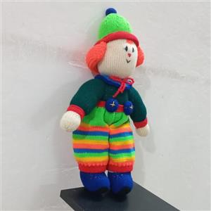 عروسک بافتنی دلقک کاملا دست بافت اندازه38 سانتیمتر