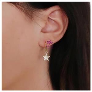 گوشواره استیل دخترانه طرح ستاره .کد 671