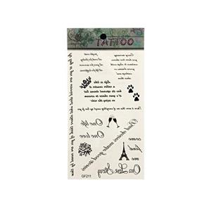 تتو موقت طرح مینیمال پاریس و نوشته و فونت