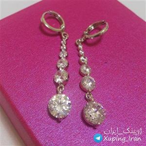 گوشواره ژوپینگ آویز نگین دار  سفید طرح جواهر Xuping