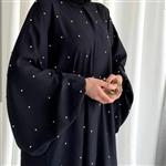 مانتو عربی بلند حجابی مدل شنتیا کرپ الیزه