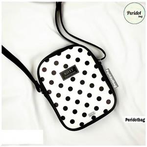 کیف دوشی چرم مصنوعی فانتزی کیفت طرح خال خالی کد kf013