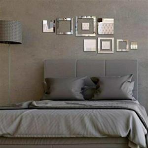 آینه دکوراتیو مولتی استایل، طرح مربع، در دو رنگ طلایی و نفقره ای