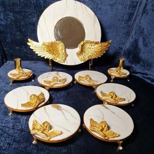 سفره هفتسین رزینی  دستساز مدل سنگی طرح فرشته