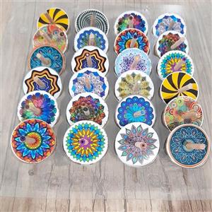 فرفره چوبی طرح دار قطر 43 میلی متر