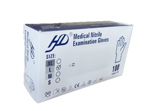 دستکش نیتریل آبی HD تعداد  100 عددی