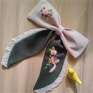 گیره پاپیونی گلدوزی با دست
