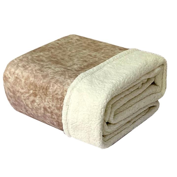 پتو کالباسی نیو کلاسیک سایز 160 در 220 سانتی متر رویال نسکافه ای ( پتو ببعی)