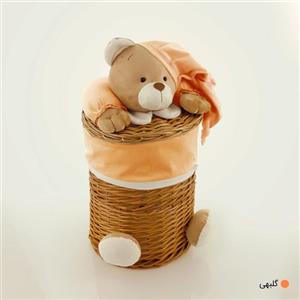 سبد رخت چرک اتاق کودک نی نی سیس طرح خرس نانان (سایز کوچک) گلبهی