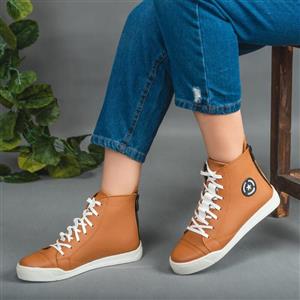 نیم بوت چرم ساقدار طرح آل استار  دخترانه جدید و شیک