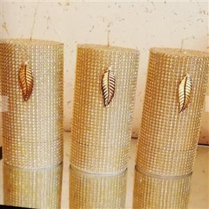 شمع استوانه ای تزئینی نگیندار  در سایز 10 درقطر5