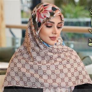 روسری نخی گوچی رنگ کرم _ روسری قواره 140 _ روسری رنگ کرمی