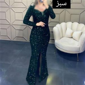 لباس مجلسی مدل  مجلل سایزبندی 36 الی 50-ماکسی مزون دوزی -ماکسی مجلسی -مخمل پولکی